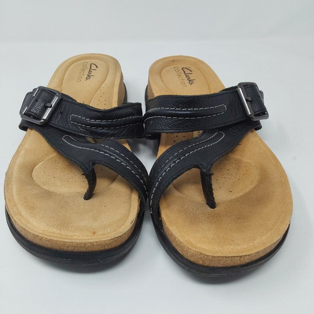 Clarks Brynn Madi Black Leather Women’s Sandals NWB